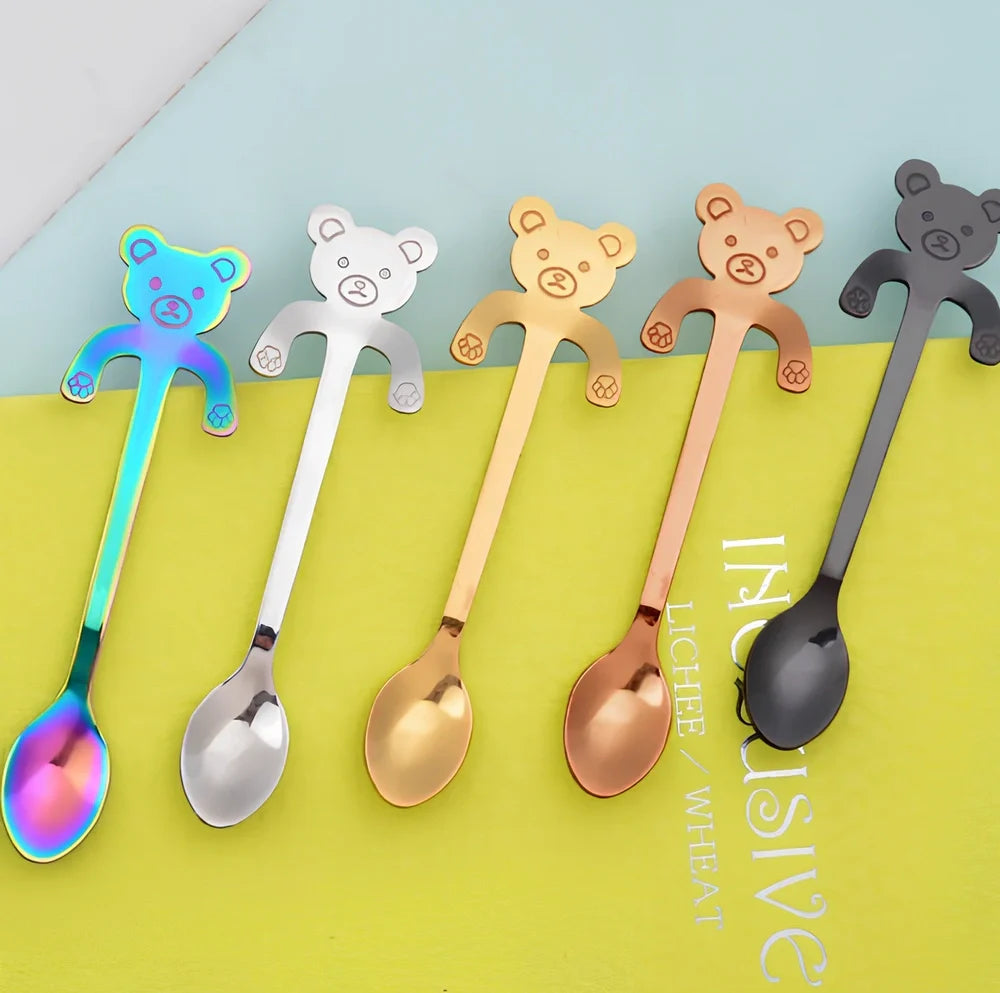 304 stainless steel coffee spoon with cartoon animal handle measuring 11.8cm length