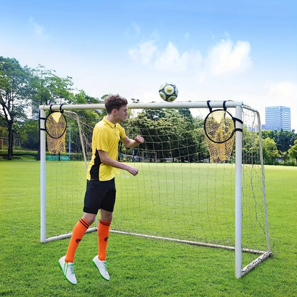Portable foldable soccer training goal net in black or yellow colour for backyard football practice