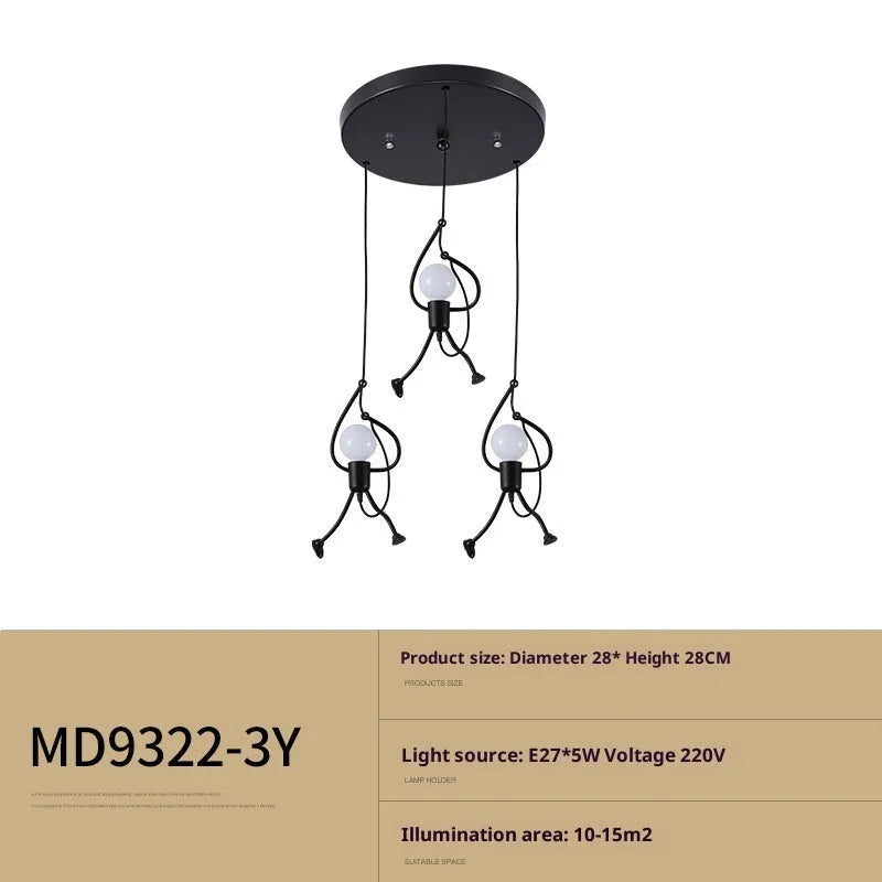Small iron chandelier pendant light in modern simplicity style for restaurant cafe and clothing store decoration