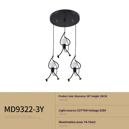 Small iron chandelier pendant light in modern simplicity style for restaurant cafe and clothing store decoration