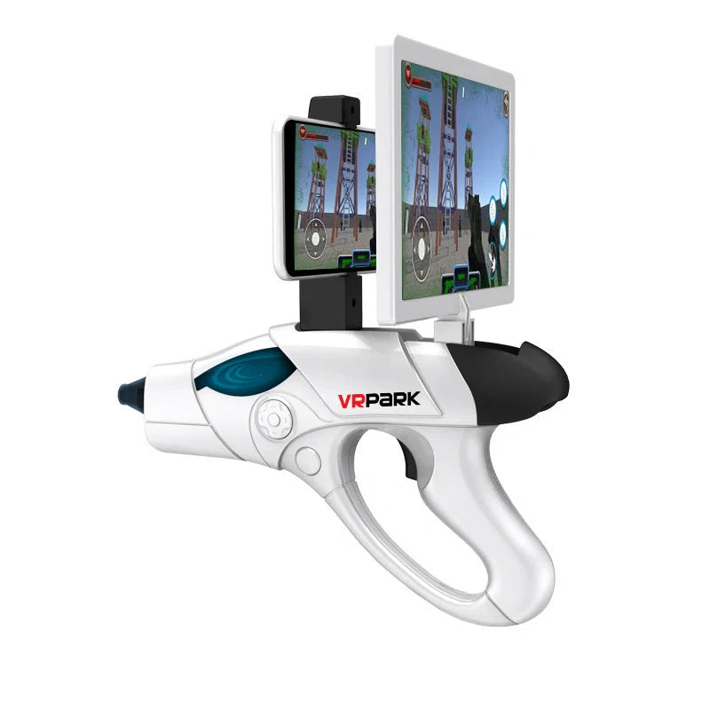 AR Toy 4D Gamepad with smartphone in holder for VR gaming