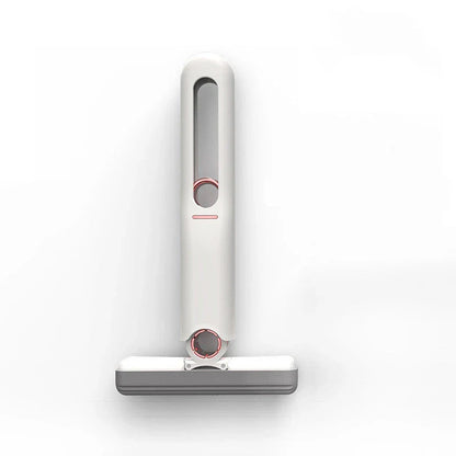 Versatile floor cleaning mop with single-handed squeeze handle, push-pull dehydration mechanism, and biodegradable cotton head