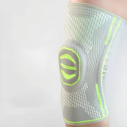 A pair of blue cotton knee pads for mountaineering and sports protection.
