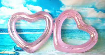 Oversized 120cm heart-shaped swim ring for adults in vibrant colors