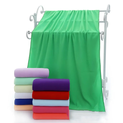 70x140cm microfiber bath towel with weft-knitted superfine fibre construction in multiple colour options