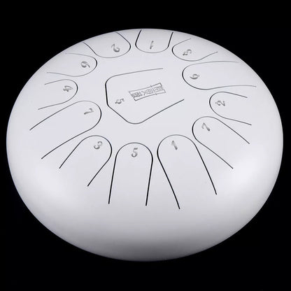 12-inch 13-tone steel tongue drum in vibrant colors