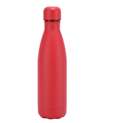 Stainless steel vacuum insulated water bottle with rubber painted surface in various colors
