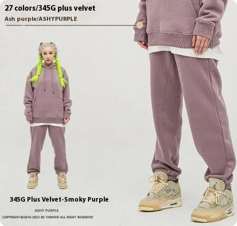 Men's velvet sweatpants with ankle banded cuffs in multiple solid colour options
