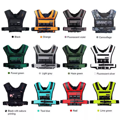 Adjustable Weight Vest for tactical training and outdoor running in black