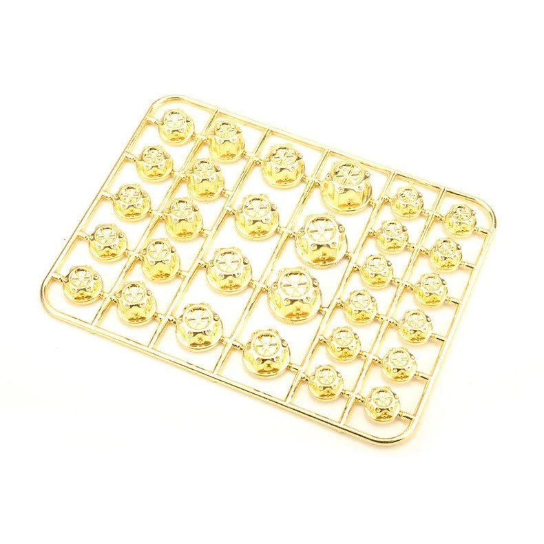Set of 30 coloured ABS plastic screw caps for motorcycle engine bolt head customisation.