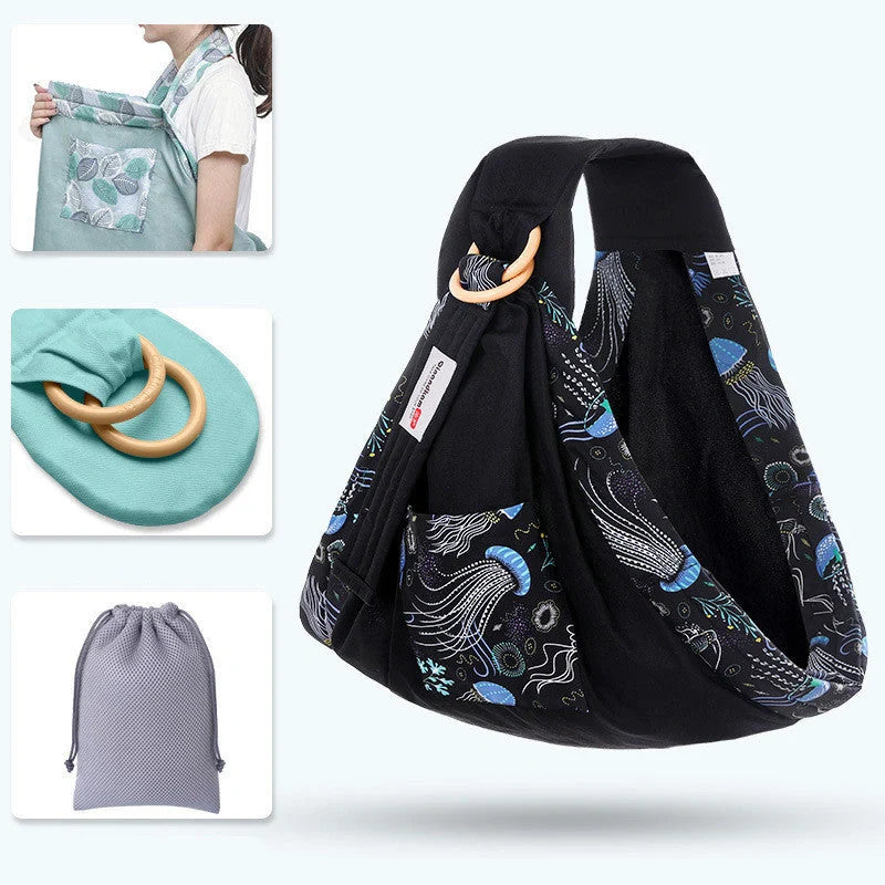 Adjustable baby wrap carrier in various colors for comfortable infant carrying