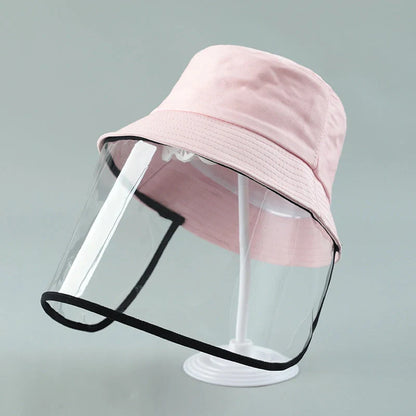Kids Anti-spitting Protective Hat with transparent PVC shield for clear visibility and protection