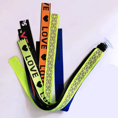 Children's helmet streamer with 60 cm polyester ribbon in colours like apricot and khaki for roller skating and skiing
