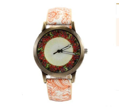 Kaleidoscope Quartz Watch with PU strap and alloy case, 4 cm dial diameter