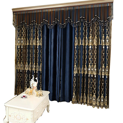 Italian flannel embossed embroidered window screen with plant patterns and full shading capability