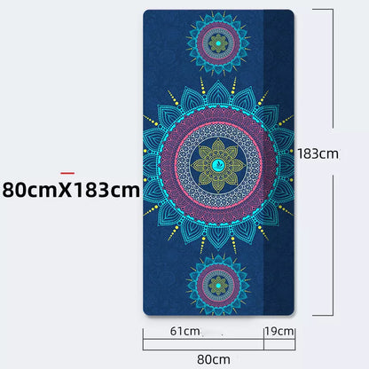 Beginner yoga mat with geometric pattern, non-slip TPE and suede surface, 6mm thickness