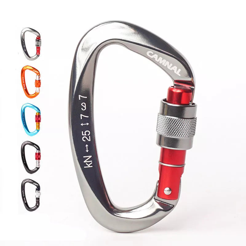 High-strength 7075 aviation aluminum lock climbing safety buckle in multiple colors