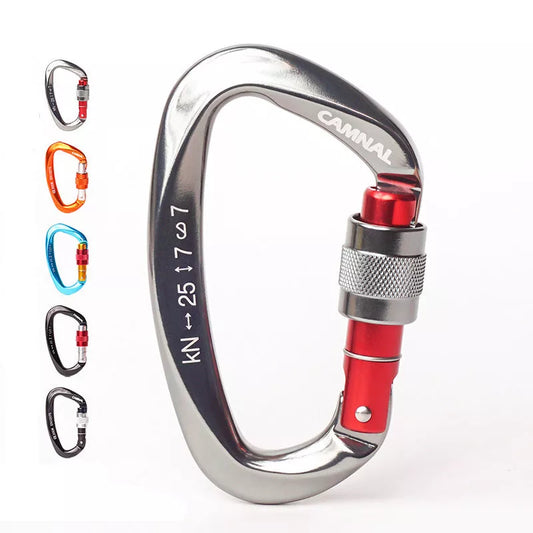 High-strength 7075 aviation aluminum lock climbing safety buckle in multiple colors