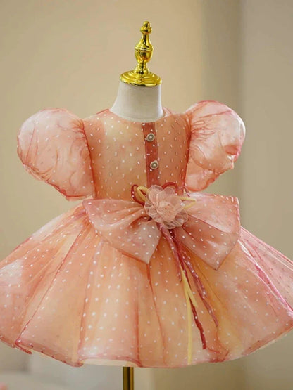 Orange children's pettiskirt for hosting, sizes 90cm to 160cm, with dress included