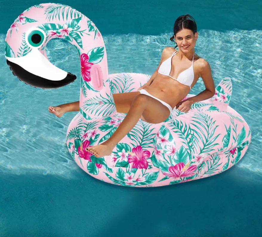 YUYU inflatable pink flamingo swimming float for adults in pool