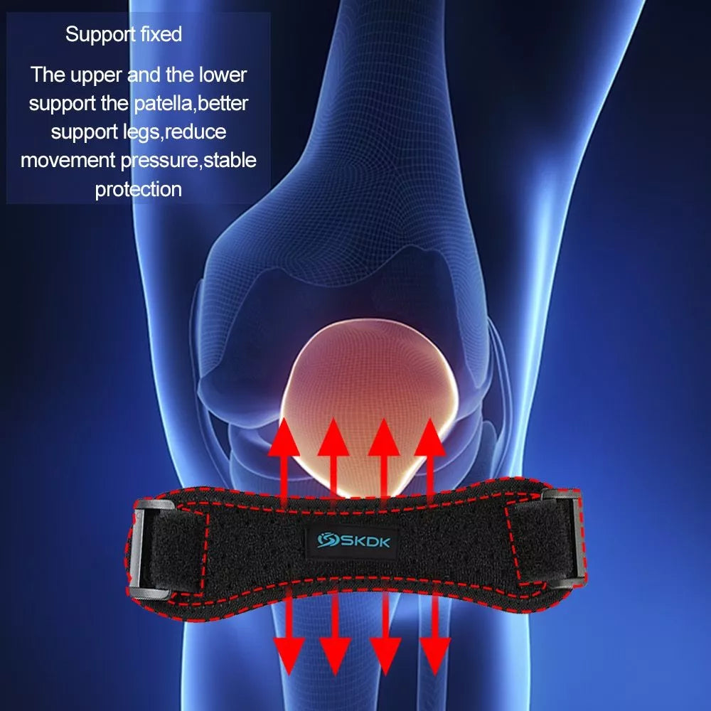 Adjustable silica gel kneepad with blue band for sports support
