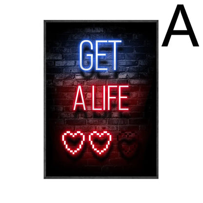 Canvas wall art print showing one of six style options, available in nine sizes from 13x18cm to 50x75cm