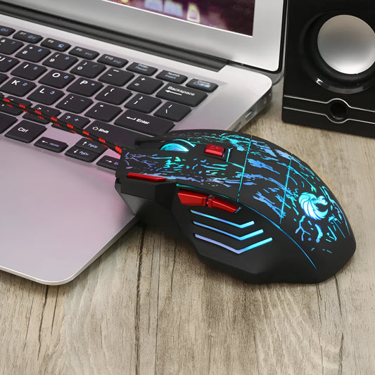 Water Crack H300BK RGB gaming mouse with colourful lighting effects and wired USB connection