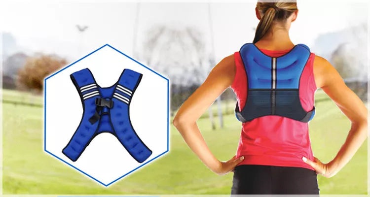 High-grade weight-bearing vest for running and physical training in black and blue