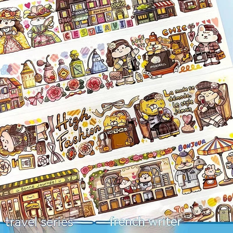 Haemorrhoid tape packaging stickers with cute cartoon characters on Japanese paper, 42 style options