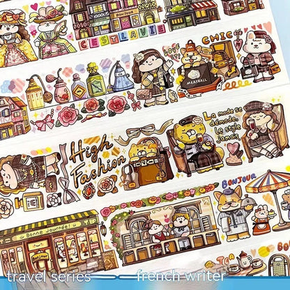 Haemorrhoid tape packaging stickers with cute cartoon characters on Japanese paper, 42 style options