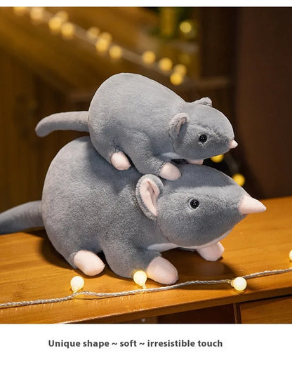 Cartoon mouse plush doll toy in three size options: 32cm, 50cm, and 100cm heights
