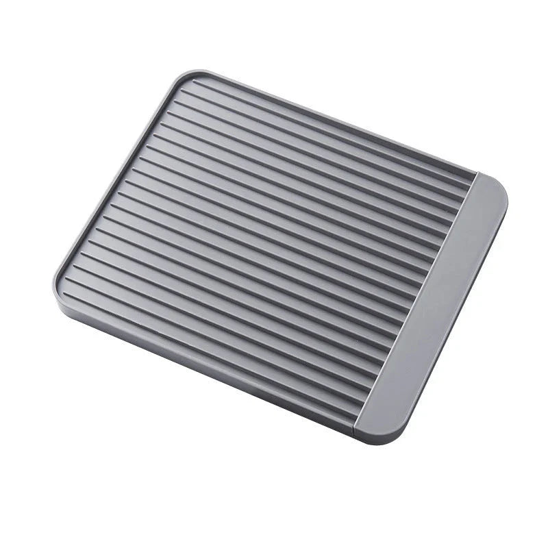 Sleek dish drainer tray made of high-quality ABS material with contemporary diatom mud drainage design, suitable for draining dishes and storing kitchen items