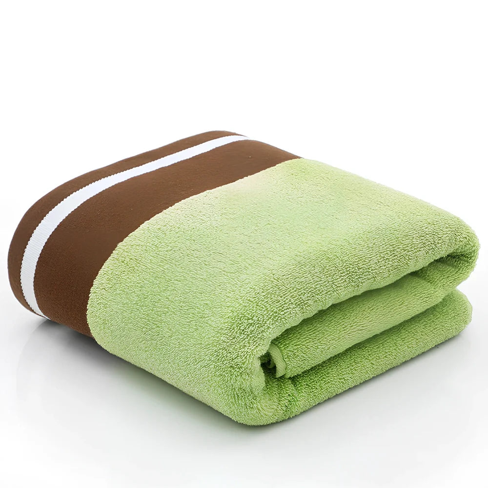 70x140cm cotton bath towel in blue, 32 strands pure cotton, 400g absorbent weight for drying