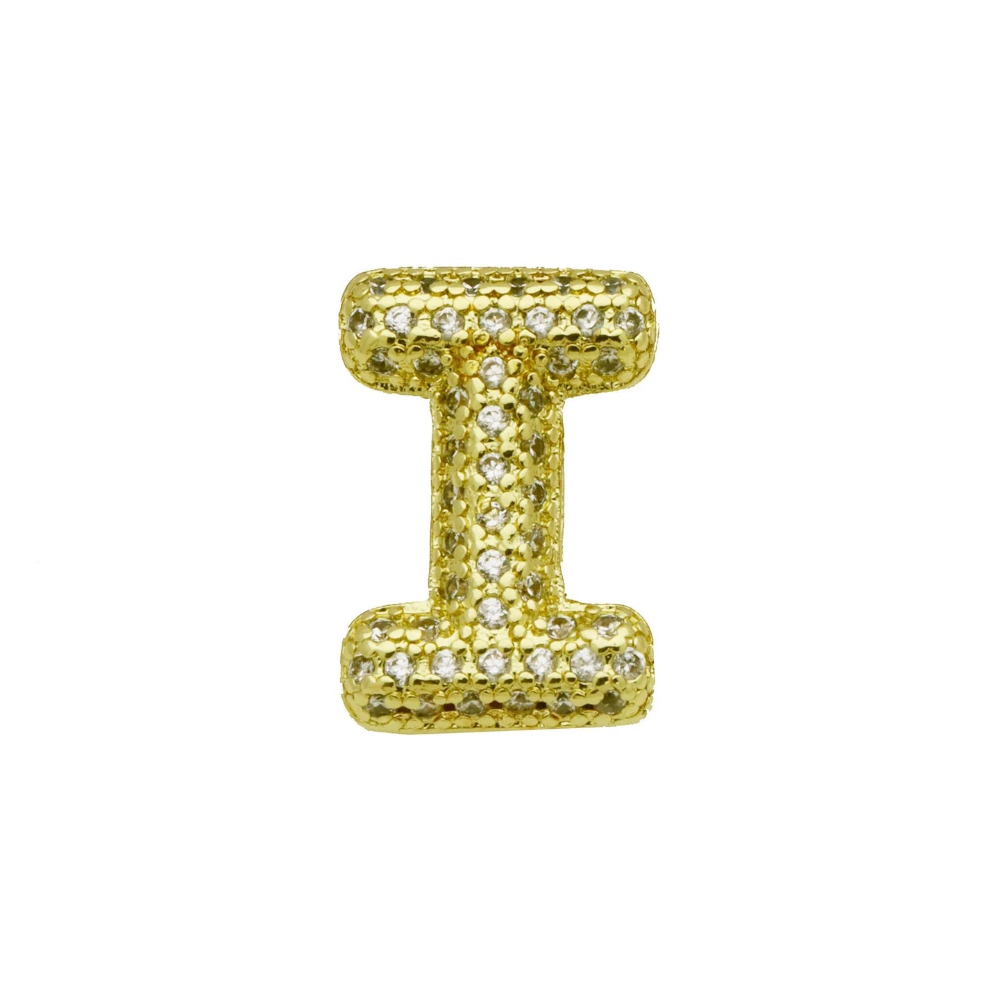 Retro style copper bracelet with English letter charm featuring micro inlaid zirconium stones in gold plating