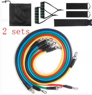 Pull Rope Elastic Rope Strength Training Set with multiple resistance bands and accessories
