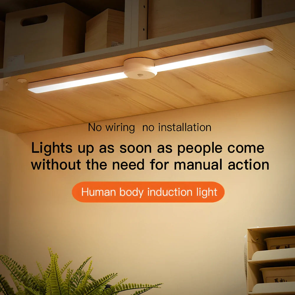 Foldable automatic sensor cabinet light with magnetic mount and adjustable brightness settings