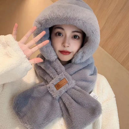 Cozy fleece-lined winter hat with integrated ear warmers for cold weather protection and style