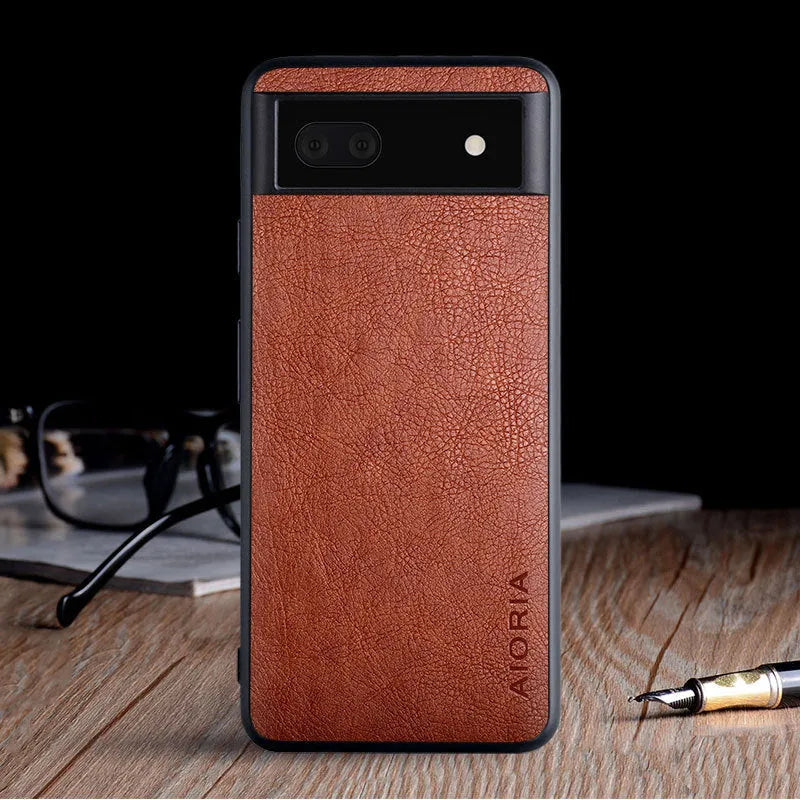 PU lychee skin phone case for Google Pixel 6, 6A and 6 Pro in black, brown, coffee or red