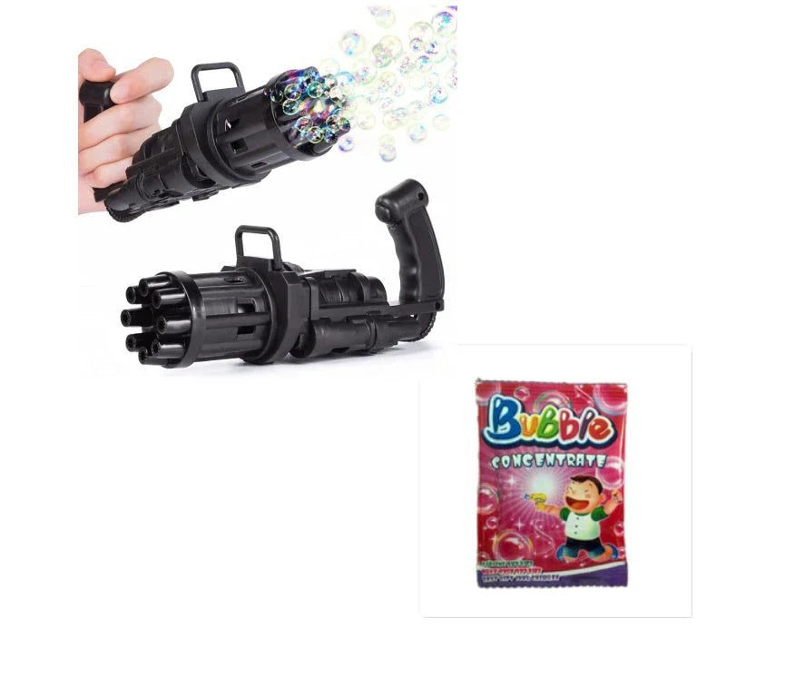 Colorful bubble blower machine toy for kids with various color options and bubble solution