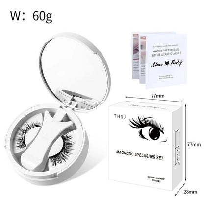 Magnetic false eyelashes with integrated storage case, providing a glue-free, natural-looking makeup accessory