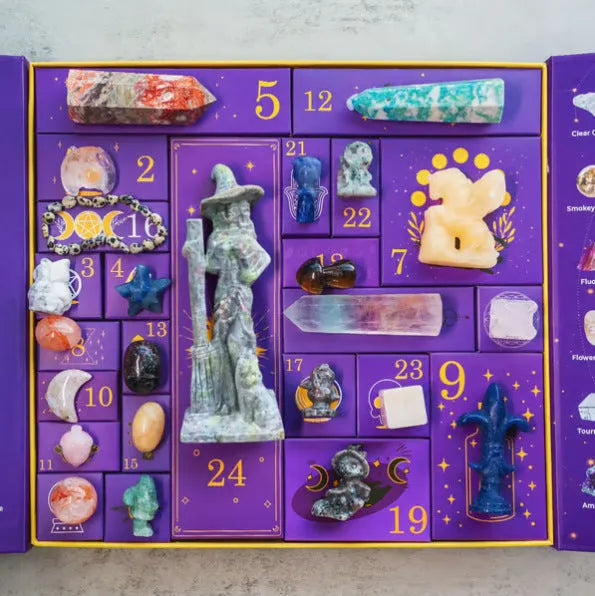 Paper Halloween countdown gift box with crystal-style design measuring 33.5cm wide