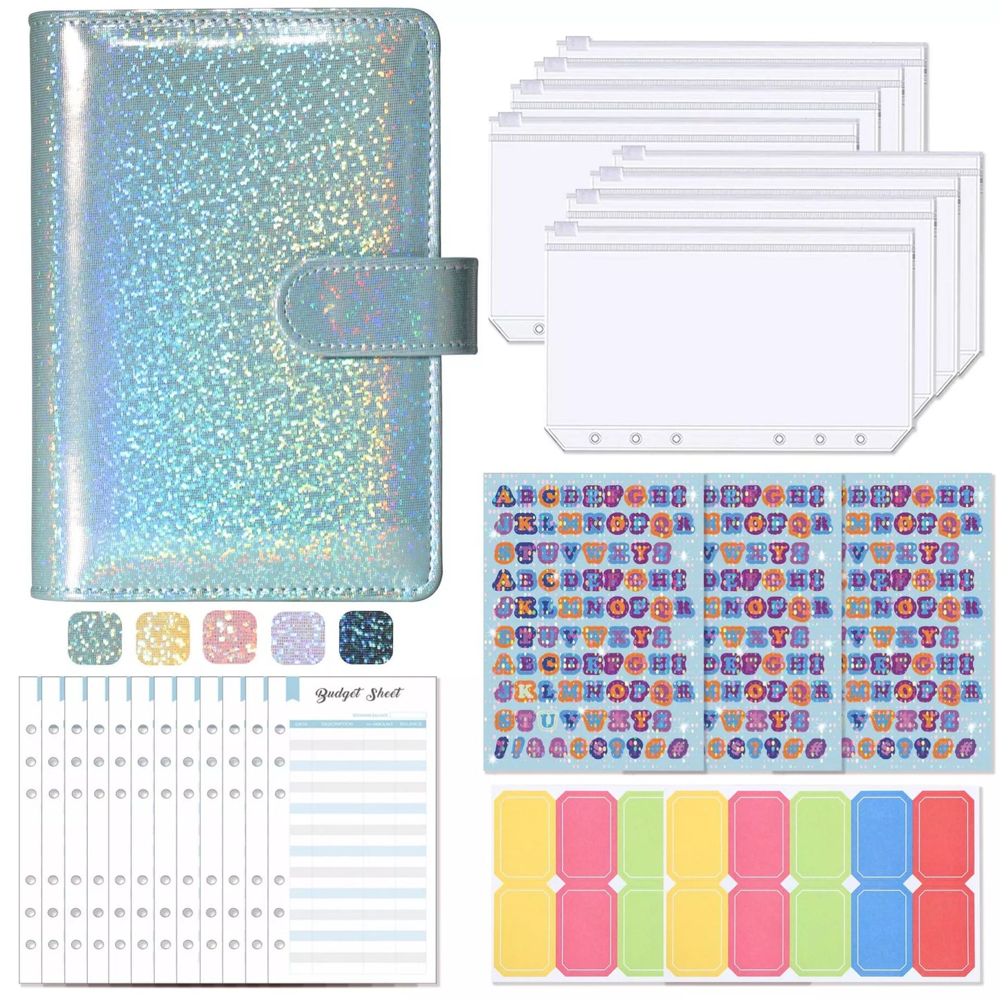 A6 Clip Notebook with imitation leather cover in various colors