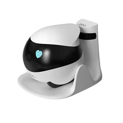 Smart home mobile surveillance robot camera with compact design and automatic docking station