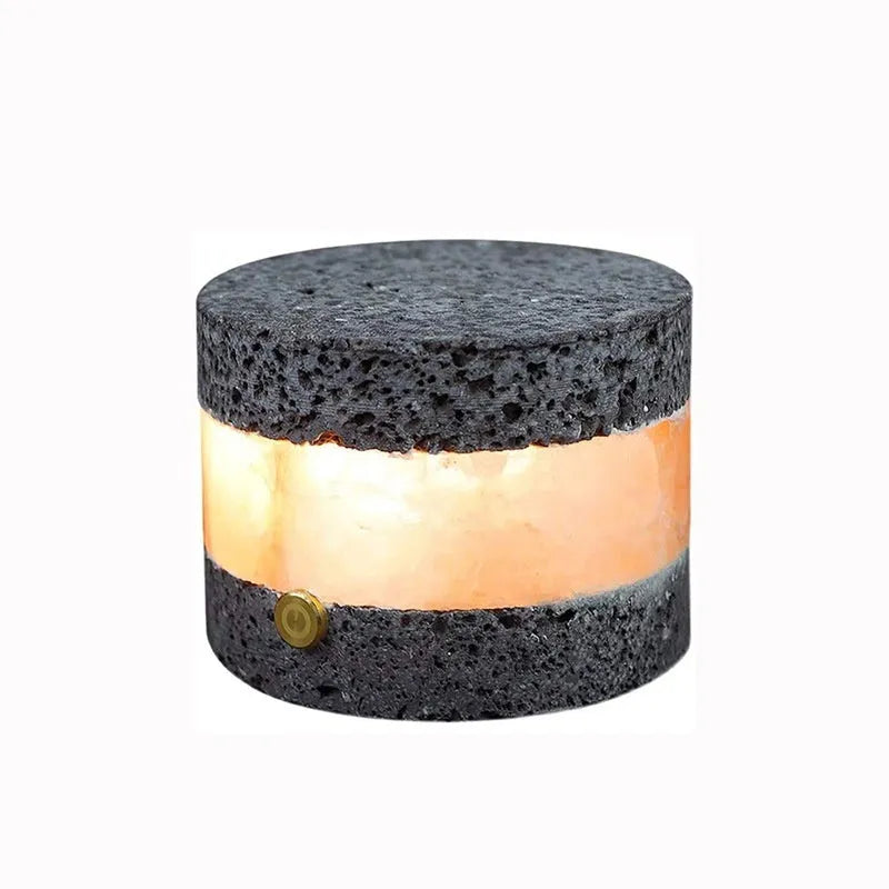 Volcanic rock USB-charged LED night lamp with dimming function and modern design