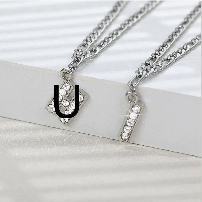 Personalized Stainless Steel Letter Anklet with Sparkling Zircon Accents