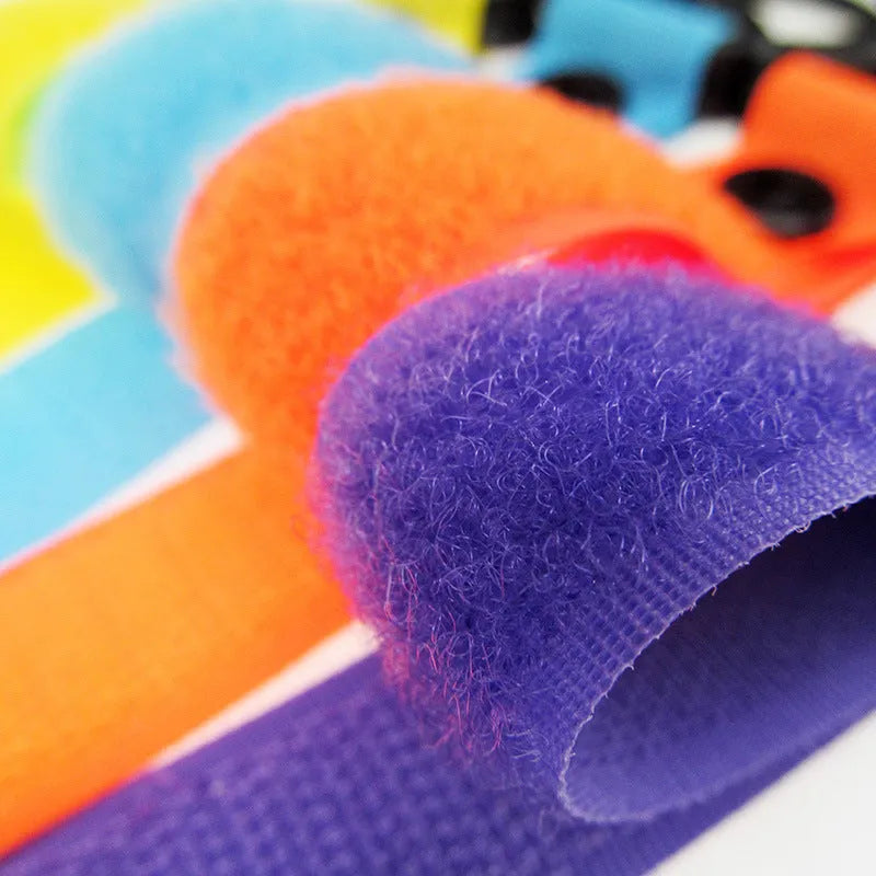 Nylon luggage velcro hook showing velcro closure and available in 18 different colours for bag identification