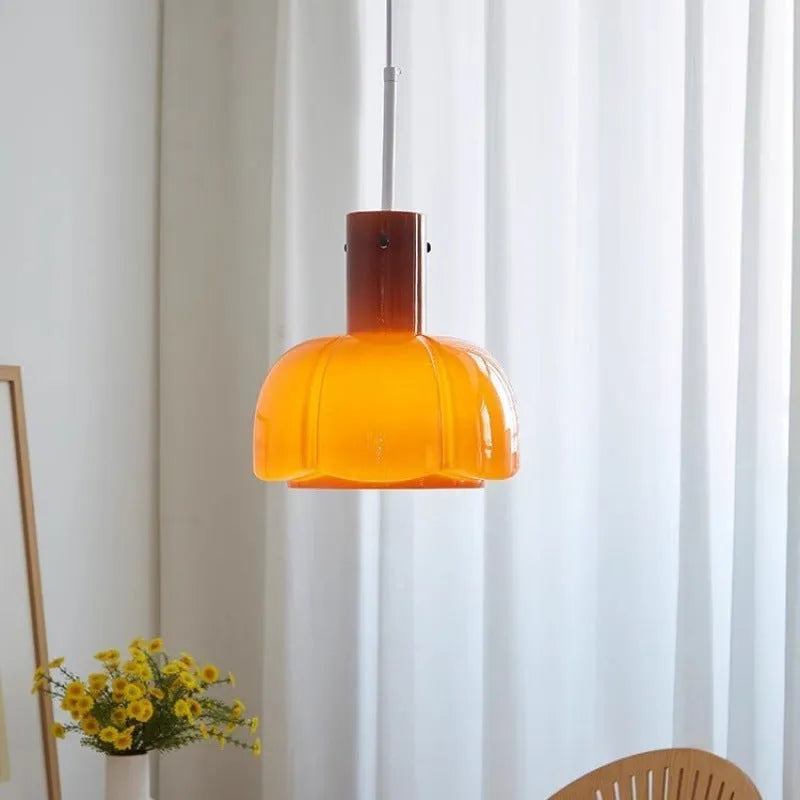 Medieval glass bud dining room chandelier with retro design and multiple light colour options