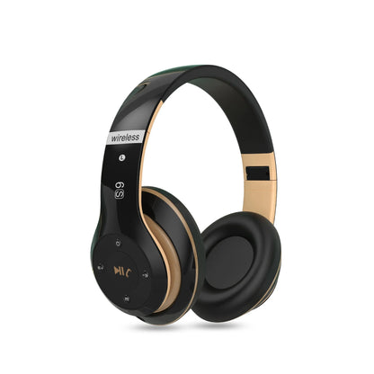 Bluetooth gaming headset A6S style in black, white, pink, red, or blue with HiFi sound and USB charging