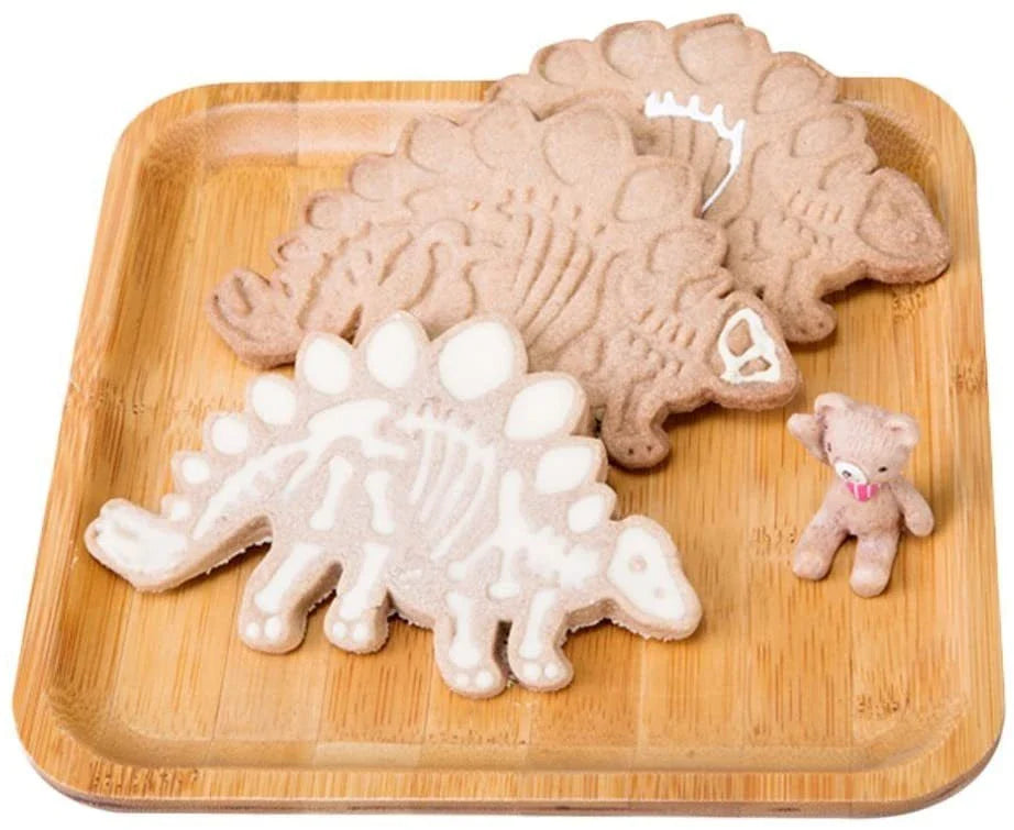 3D dinosaur-shaped baking molds for creating unique, edible treats and crafts