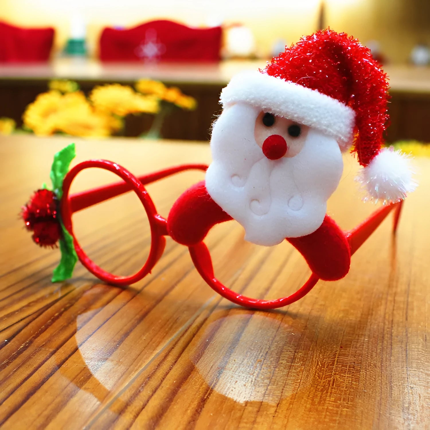 Assorted Christmas novelty glasses with Santa, snowman, antler and rabbit ear designs